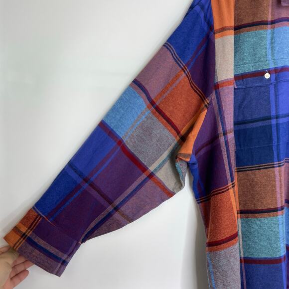 Old Navy The Boyfriend Shirt multi-color plaid flannel shirt women's 3X - Picture 4 of 11